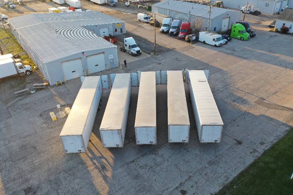 Aerial view of the MKZ Services truck yard