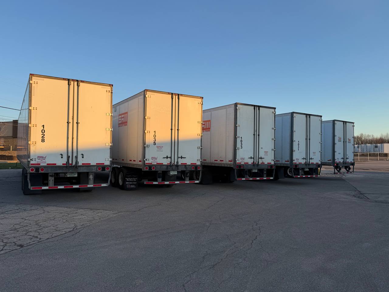 Fleet of trailers at MKZ Services